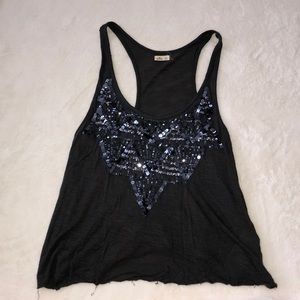 Hollister Sparkly Size Small Detailed Cropped Tank